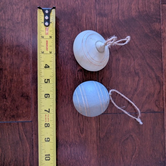 Elegant Blue and Green Wooden Holiday Ornaments - Picture 2 of 6